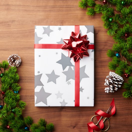 Grijze blauwe geluksster cadeaupapier (Feestdagen Geschenken)