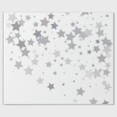 Grijze blauwe geluksster cadeaupapier (Vlak)