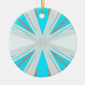 Grijze Blauwe Kerstwinter Snowflake Star Keramisch Ornament (Voorkant)