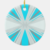 Grijze Blauwe Kerstwinter Snowflake Star Keramisch Ornament (Achterkant)