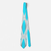 Grijze Blauwe Kerstwinter Snowflake Star Stropdas (Voorkant)