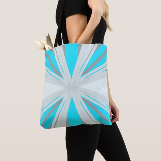 Grijze Blauwe Kerstwinter Snowflake Star Tote Bag (Dichtbij)