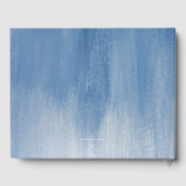 Grijze blauwe moderne kunst aangepast trouwgastenb gastenboek (Achterkant)