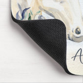 Grijze blauwe paard met bloemen gepersonaliseerde  muismat (Hoek)