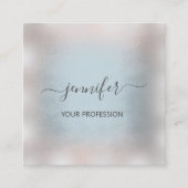 Grijze blauwe Roos Stripes Professional Makeup Vierkante Visitekaartje (Voorkant)