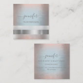 Grijze blauwe Roos Stripes Professional Vierkante Visitekaartje (Voorkant / Achterkant)