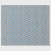 Grijze blauwe sterren Modern design Wrapping Paper Cadeaupapier (Vlak)