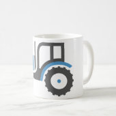 Grijze blauwe tractor koffiemok (Voorkant rechts)