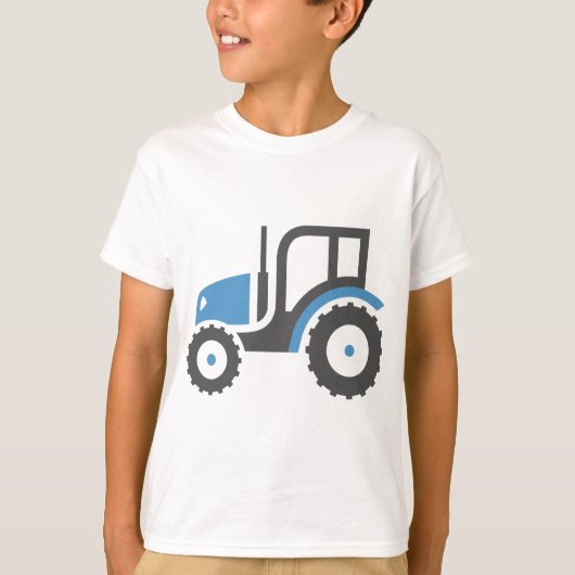 Grijze blauwe tractor t-shirt (Voorkant)