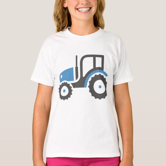 Grijze blauwe tractor t-shirt (Voorkant)