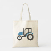 Grijze blauwe tractor tote bag (Achterkant)
