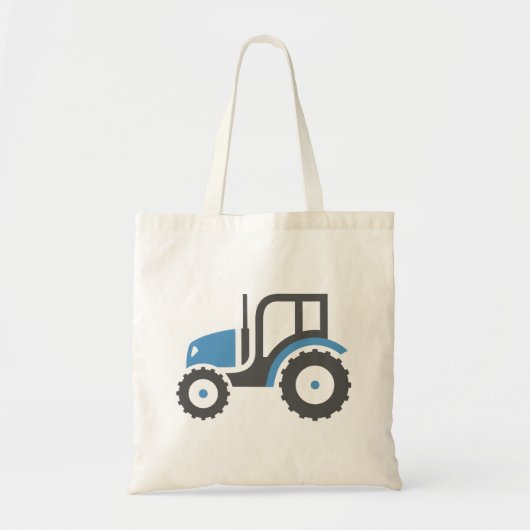 Grijze blauwe tractor tote bag (Voorkant)