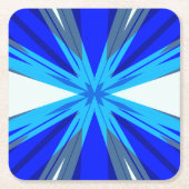 Grijze Blauwe Witte Winterkerstster Snowflake Kartonnen Onderzetters (Voorkant)