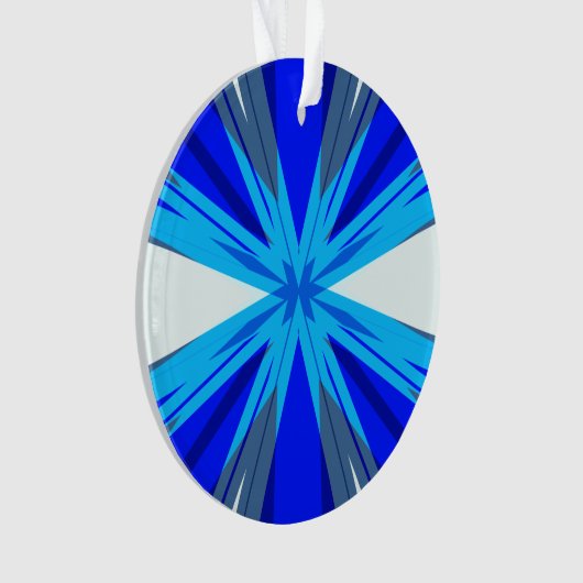 Grijze Blauwe Witte Winterkerstster Snowflake Ornament (voorkant)