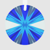 Grijze Blauwe Witte Winterkerstster Snowflake Ornament (achterkant)