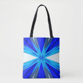 Grijze Blauwe Witte Winterkerstster Snowflake Tote Bag (Voorkant)
