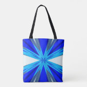 Grijze Blauwe Witte Winterkerstster Snowflake Tote Bag (Achterkant)