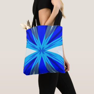 Grijze Blauwe Witte Winterkerstster Snowflake Tote Bag