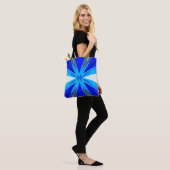 Grijze Blauwe Witte Winterkerstster Snowflake Tote Bag (Op model)