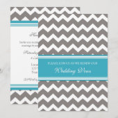 Grijze Blauwgroen Chevron Wedding Vow Renewal Uitn Kaart (Voorkant / Achterkant)