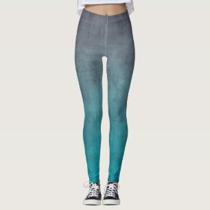 Grijze Blauwgroen rustige ombre Leggings