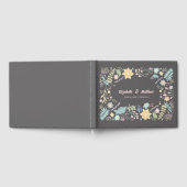 Grijze bleekroze Aqua Modern Floral Wedding Gastenboek (Volledig)