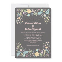 Grijze bleekroze Aqua Modern Floral Wedding