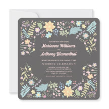 Grijze bleekroze Aqua Modern Floral Wedding