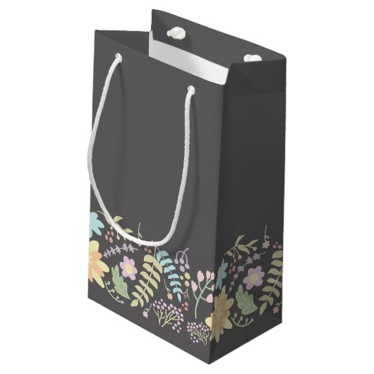 Grijze bleekroze bruiloft klein cadeauzakje (Achterkant Gekanteld)