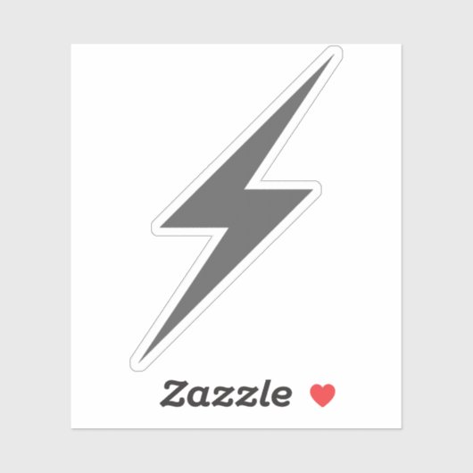 grijze bliksemschicht sticker (Vel)