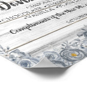 Grijze bloem | Donut Bar Bruidsfeest Bruiloft Bord Poster (Hoek)