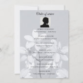 Grijze bloem orde van dienst kaart (Achterkant)