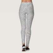 Grijze bloem reliëf look leggings (Achterkant)