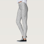 Grijze bloem reliëf look leggings (Links)