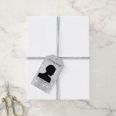 Grijze bloem rouwlint label cadeaulabel (Met Touw)