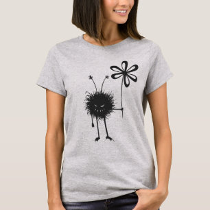 Grijze bloem t-shirt