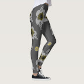 Grijze bloemen afdrukken leggings (Rechts)
