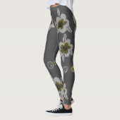 Grijze bloemen afdrukken leggings (Links)