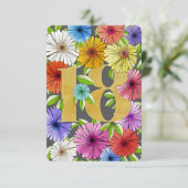 Grijze Bloemen Gepersonaliseerde 18e Verjaardag Ka (Staand voorkant)