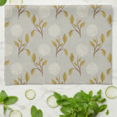 Grijze Bloemen Hydrangea Theedoek (Gevouwen)