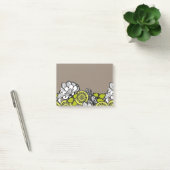 Grijze bloemen PostIt Opmerkingen Post-it® Notes (Kantoor)