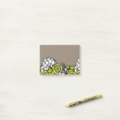 Grijze bloemen PostIt Opmerkingen Post-it® Notes (Op bureau)