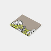 Grijze bloemen PostIt Opmerkingen Post-it® Notes (Schuin)