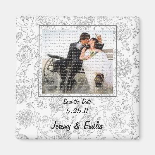 Grijze bloemen Weddenschap Magneet (Voorkant)