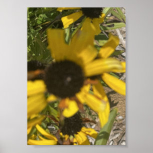 grijze bloemenprint voor een dag poster