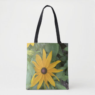 grijze bloemetjes boodschappentas tote bag