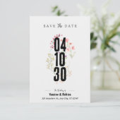 Grijze bloemige Bewaar de Datum A4-document Save The Date (Staand voorkant)