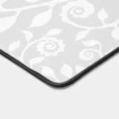 Grijze bloemige krullen sjabloon Elegant Klasseus Bureaumat (Hoek)