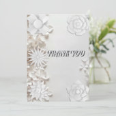 Grijze bloemige textuur in reliëf Bedankt bruiloft Kaart (Staand voorkant)