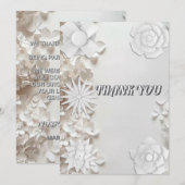 Grijze bloemige textuur in reliëf Bedankt bruiloft Kaart (Voorkant / Achterkant)